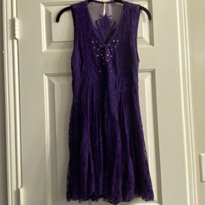 Free People Purple Mini Flowy Dress